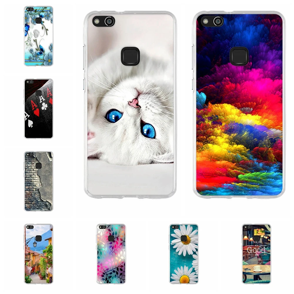 

For Huawei P10 Lite Case TPU For Huawei P10 Lite WAS-LX1 WAS-LX2 WAS-LX3 WAS-L03T Cover Cat Pattern For Huawei Nova Youth Capa