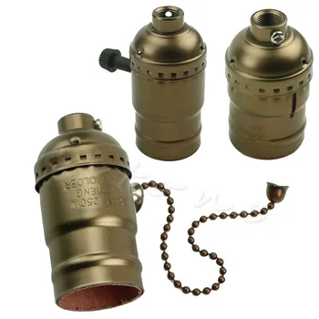 

Vintage E27 Aluminum Retro Antique Lamp Base Holder Screw Aluminum Shell Bulb Light Screw Socket 6 Colors with Switch 90V/260V