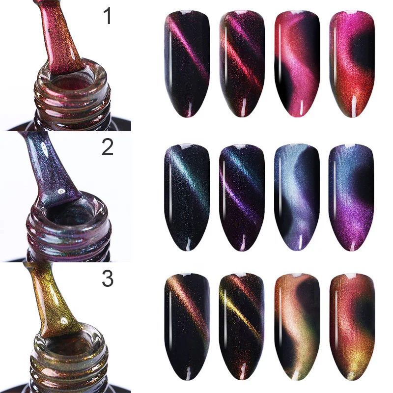 BORN PRETTY 10ml 3D Cat Eye UV Gel Polish Chameleon Magnetic Gel Soak Off UV Gel Varnish Manicure Nail Art Color