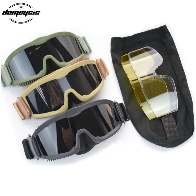 Army Military Tactical Goggles Windproof Protection Glasses Airsoft