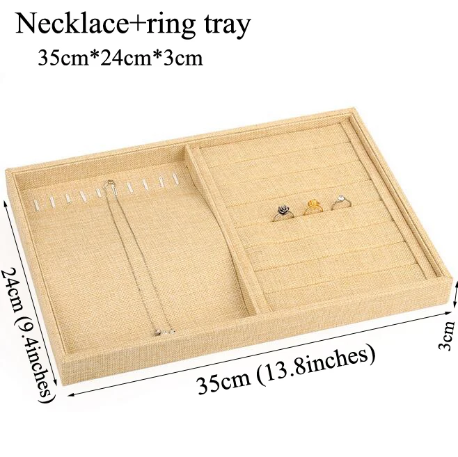High Quality Fabric Jewelry Box Jewelry Display Holder Bracelet Ring Earring Button Pendant Tray Case Jewelry Storage Organizer Jewelry Packaging