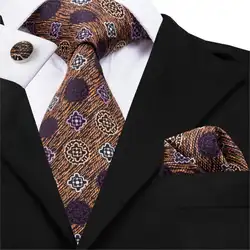 SN-1649 модные Для мужчин s Галстуки комплект Cravate Luxe Pour Homme Для мужчин шелковые галстуки для Для мужчин Бизнес шеи галстук платок запонки