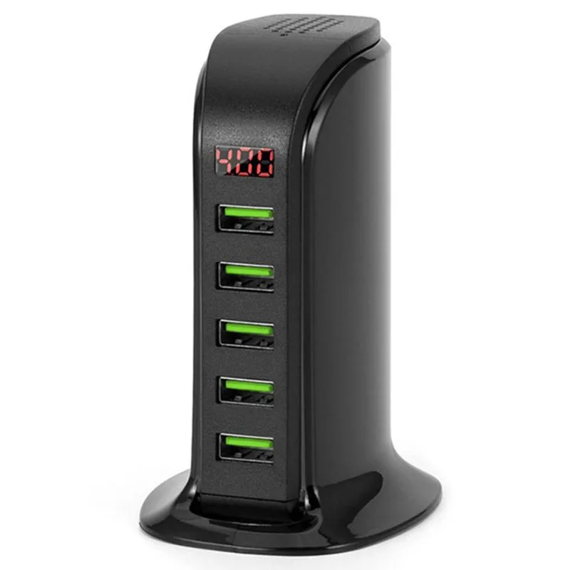 5 портов Мульти Usb зарядное устройство светодиодный дисплей док-станция для зарядки с Usb универсальный мобильный телефон Настольный настенный домашний зарядное устройство s-Us Plug