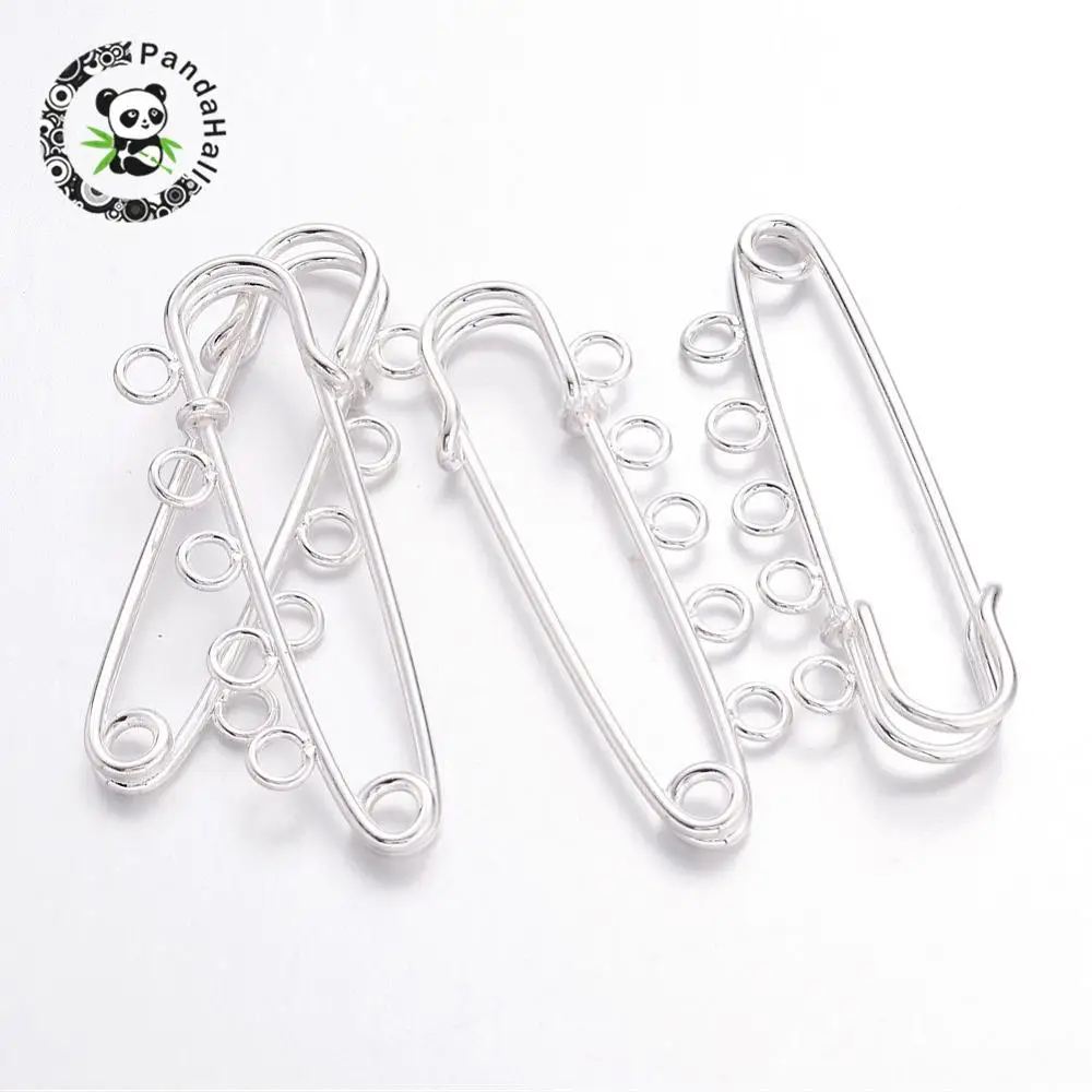 5pcs Iron Kilt Pins Silver Brooch Findings for jewelry