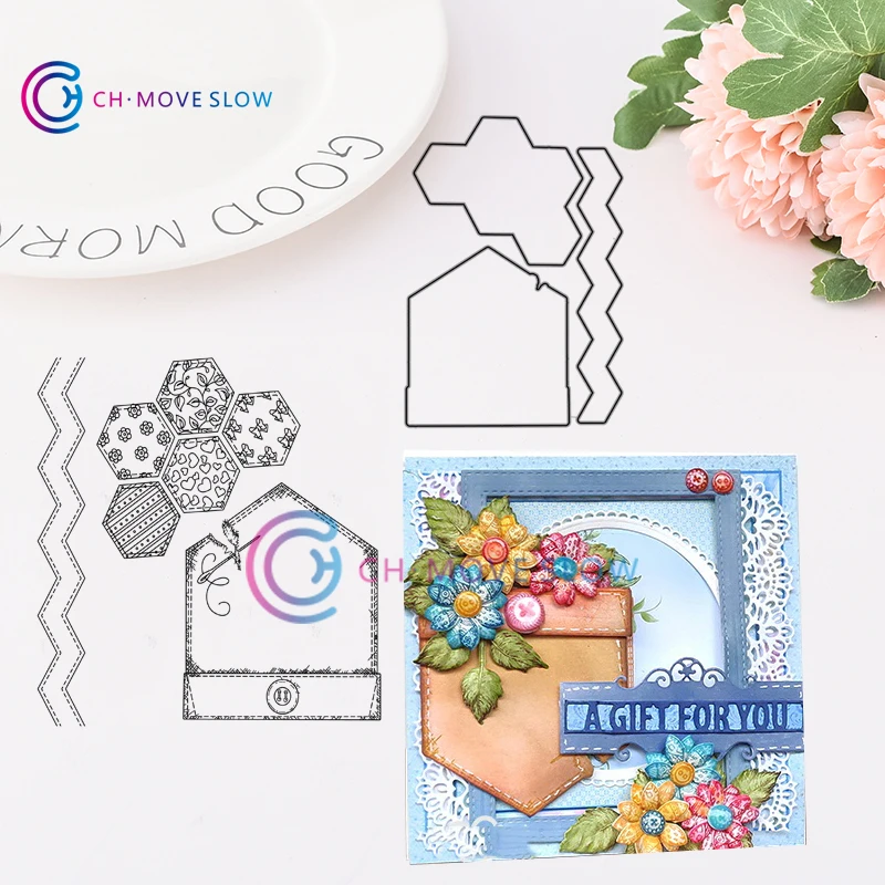 

CH Patchwork Pocket & Patterns Metal Cutting Dies Stencils for DIY Scrapbooking/photo Album stamps Decorative Embossing DIY