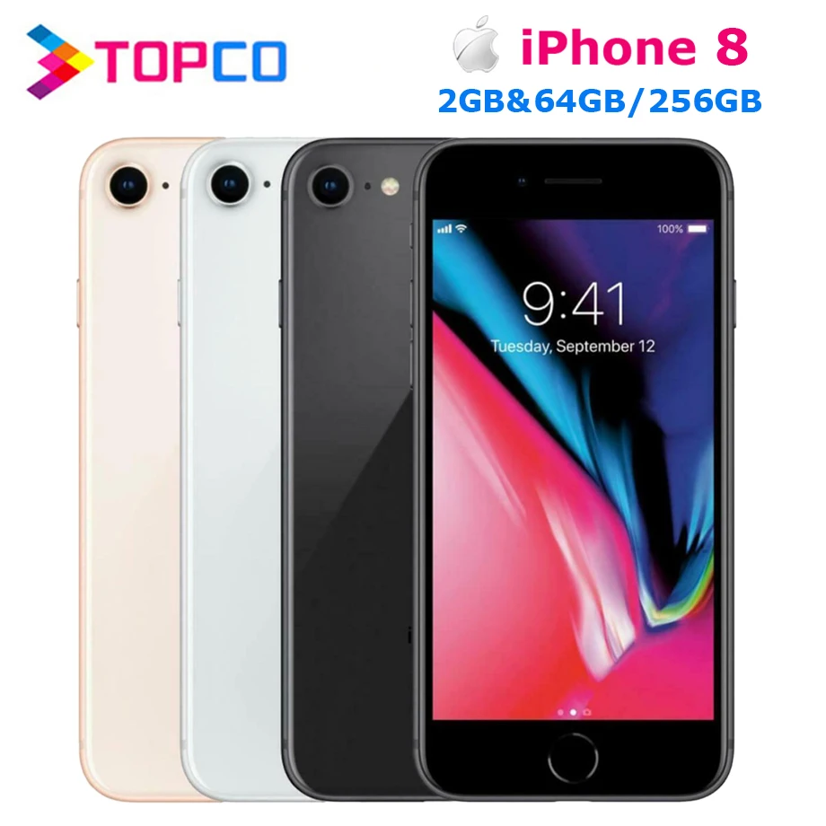 

Apple iPhone 8 Factory Unlocked Original Mobile Phone HK version 4G LTE 4.7" Hexa-core A11 12MP RAM 2GB ROM 64GB/256GB Cellphone