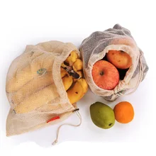 Высокое качество Resuable производят сумки овощи фрукты Drawstring сумки сетки мешок Дома кухни практичные сумки для покупок сумочка