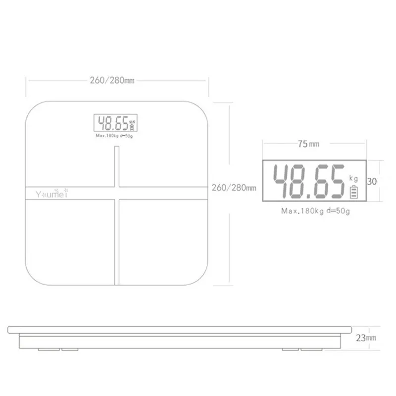 Электронные весы напольные весы для ванной комнаты стеклянные умные бытовые ЖК-цифровые весы бариатрические весы 180 кг/50 г