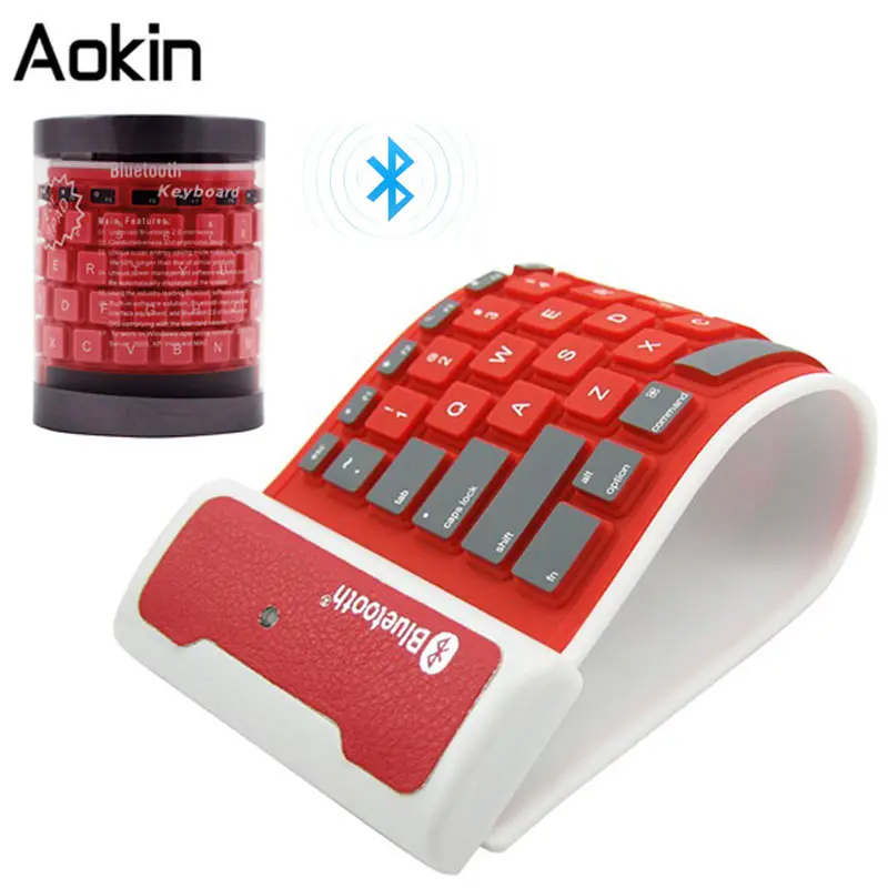 

Foldable Wireless Bluetooth 3.0 Silicone Keyboard Universal Waterproof Bluetooth Keyboard For Smart Phone Laptop Tablet Keyboard