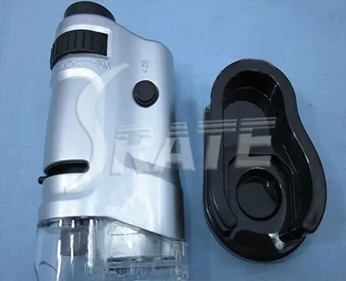 20x-40x зум светодиодный мини-микроскоп с подсветкой Лупа со шкалой и базовым MG10081-8