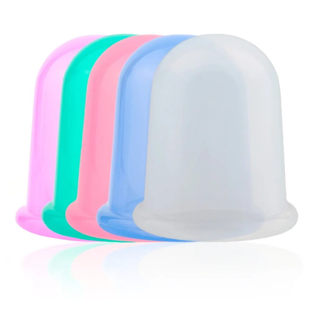 4 pcs/set Silicone Cupping Cup Vacuum Cans Eye Neck Face Body Back Massage Anti-cellulite Massager Facial Care Tools Suction Cup