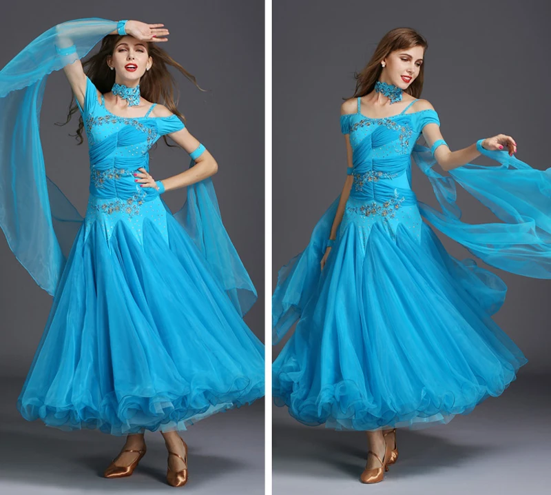 Бальные Танцевальные платья для женщин высокого качества белый короткий рукав