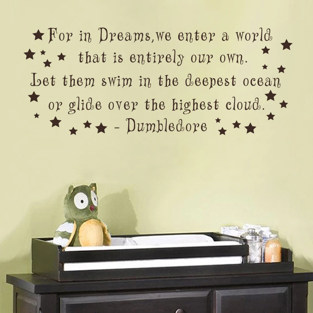 For In Dreams We Enter A World For In Dreams We Enter A World Dumbledore Wall Decal Harry Potter Vinyl  Sticker Nursery Decor 38Cm X 94Cm|Nursery Decor|Vinyl Stickersharry Potter  Vinyl - Aliexpress