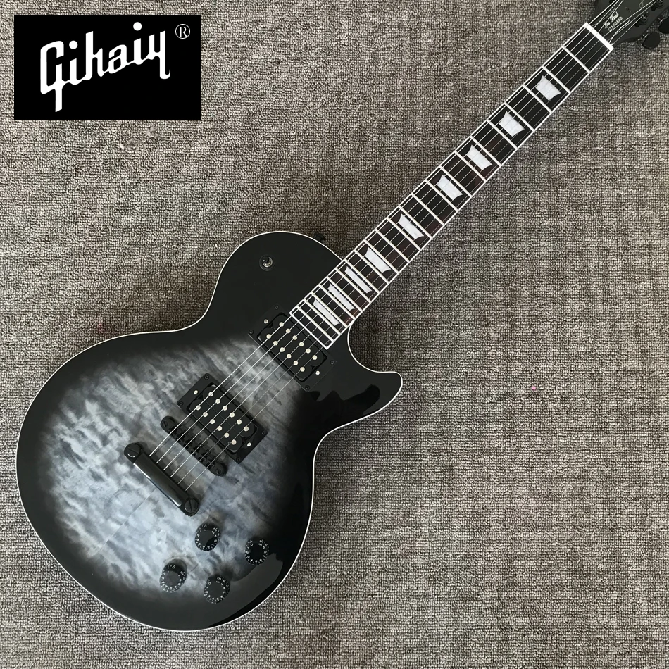 

High quality hand-made electric guitar, black burst maple top electric guitar with Rosewood Fingerboard, free shipping
