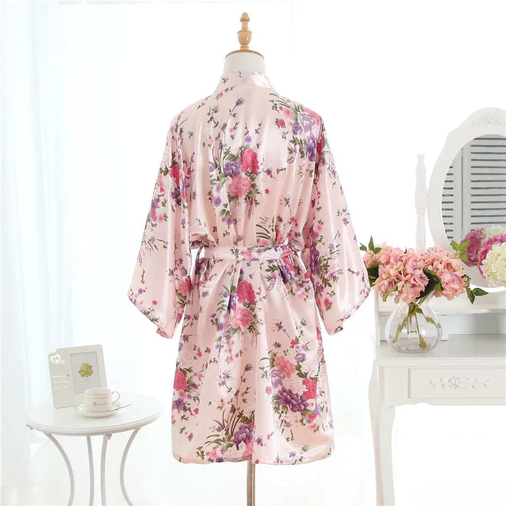 Брендовая Дизайнерская обувь Для женщин летние домашний халат пикантные женские дома халат атлас кимоно, ночная рубашка свободная Пижама