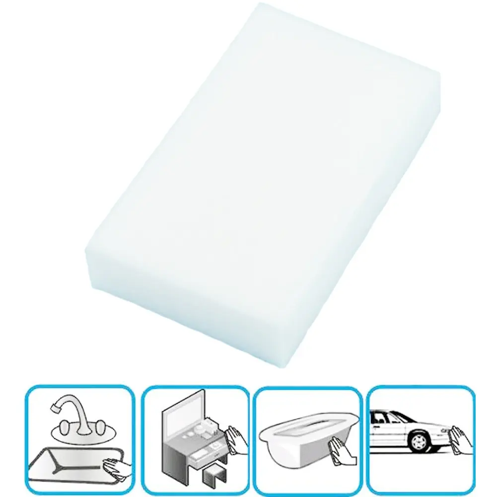 New-20Pcs Волшебная мульти губка чистая пена очиститель очищающий Ластик Автомойка кухня 10 см × 6 см × 2 см(белый