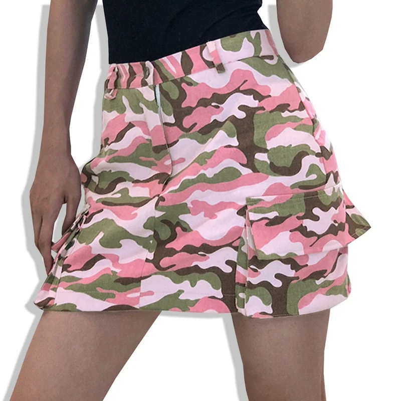 Pink Camo Skirts Womens Summer High Waist Short Skirt Fashion Vintage ...