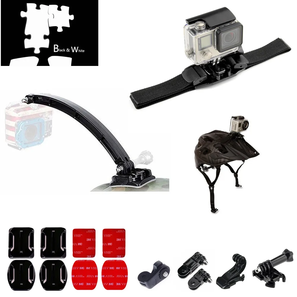 

Helmet Accessories kit for SJCAM SJ4000X SJ5000 SJ6000 SJ7000 SJ8000 SJ9 SJ8 SJ5 SJ6 SJ7 Star Gopro Fusion Hero 6 5 Black 4 3 2