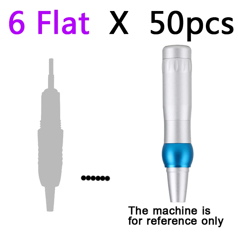 

50pcs 6 Flat Tattoo Needles Permanent Makeup needles 6F Eyebrow For Liberty Machine Pen Charmant needle micro blading eyebrow