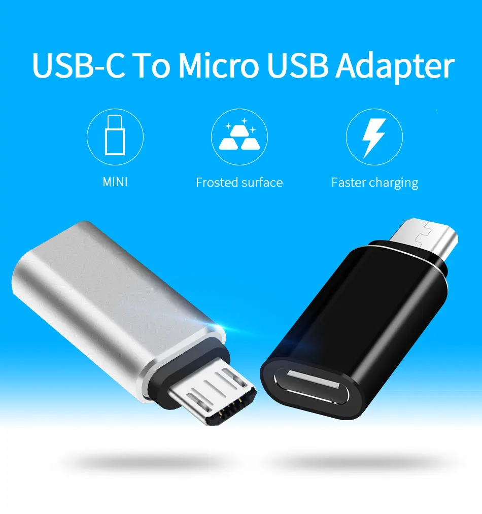 _01Female Type-C USB-C to Male Micro USB B 3.0 Date Charging Cable Adapter Converter for Samsung Xiaomi Meizu Huawei honor Table