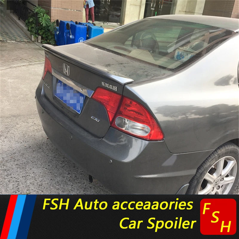For Honda Civic Spoiler High Quality Abs Material Car Rear Wing Unpaint