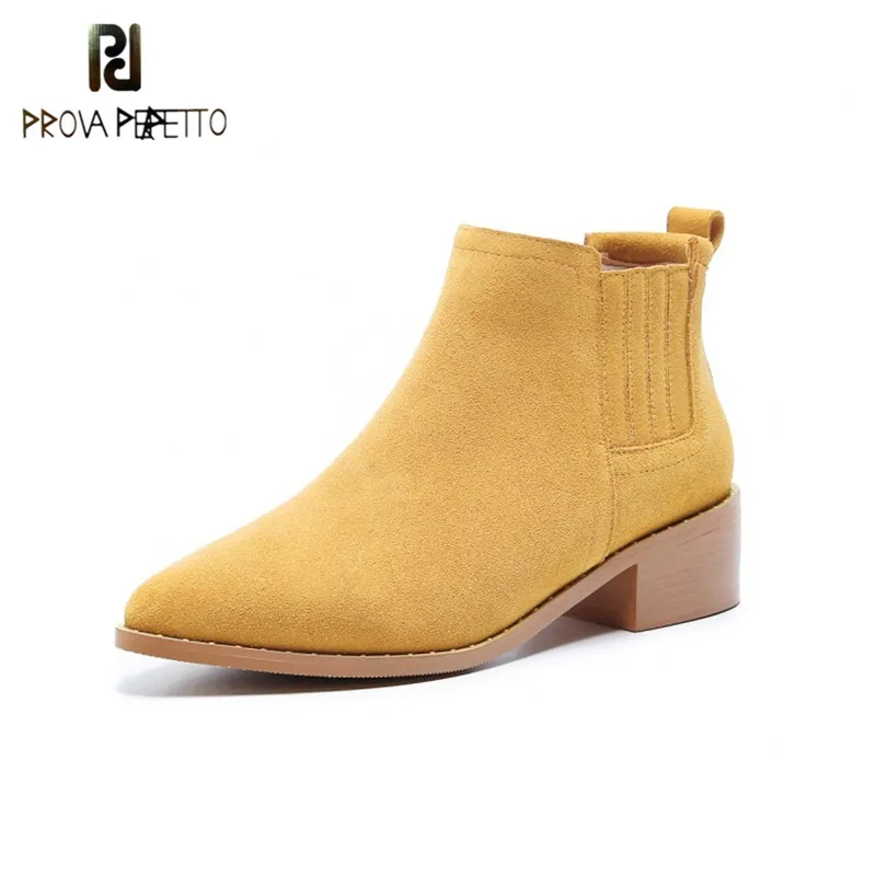 

Prova Perfetto Top Sale Good Quality 2018 New Chelsea Boots Multicolor Cow Suede Keep Warm with Plush Short Boots Fashion Design