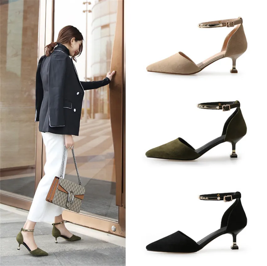 

ZOUDKY 2018 Korean version Sandals New pattern sexy pointy head heel shoes
