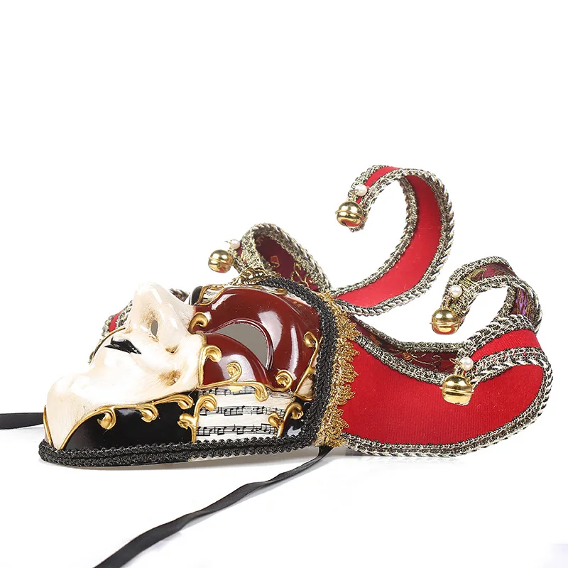 New Art Simple Small Bell Decoration Cosplay Festive Party Xmas Fancy Dress Party Venice Full Face Halloween Mask