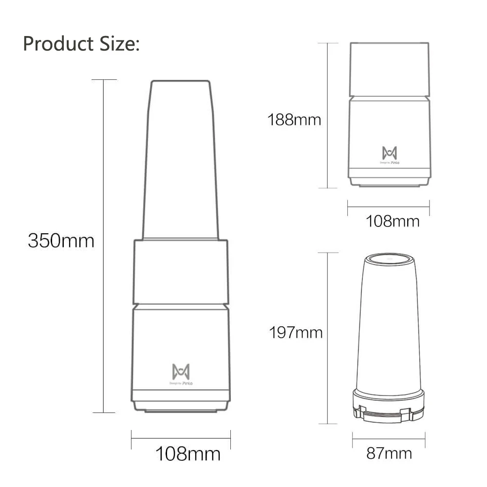  Original Xiaomi Pinlo Fruit Vegetable Mixing Cooking Machine 450ml Cup Electric Fruit Juicer Squeez