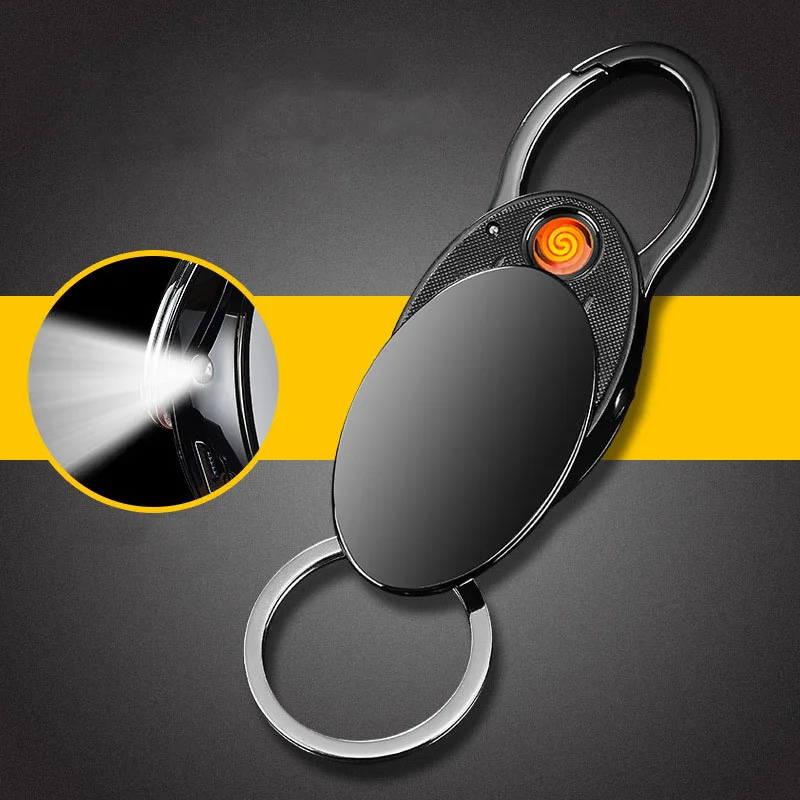 

Resistance Wire Heating Ignition USB Charging Windproof Lighter Multi-Function Emergency Flashlight Keychain Charging Lighter