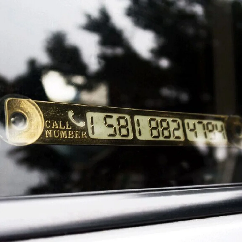 

Car Temporary Parking Card Luminous Light Car Card Metal Sunscreen Sign Creative Phone Number Message Board