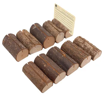 

20pcs Natural Birch Place Card Holder Wooden Rustic Wedding Table Number Card Holder Vintage Wedding Decoration Centerpieces