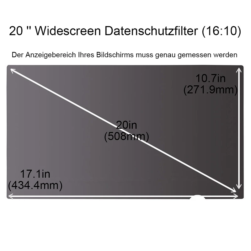20 дюймов, 16:10, широкоформатный Фильтр конфиденциальности, экран конфиденциальности, Защитная пленка для экрана конфиденциальности Для iMAC MAC