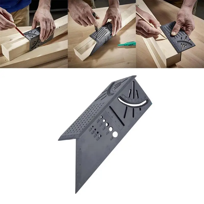 Plastic Woodworking 3D 90 Degrees Woodworking Multifunctional Square Gauge Angle Protractor Over The T-Type Ruler Angle