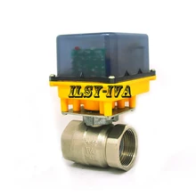 DN32 AC12V/24 V/220 V Латунь 2-way Электрический шаровой клапан с 3 или 4 проводной контроль