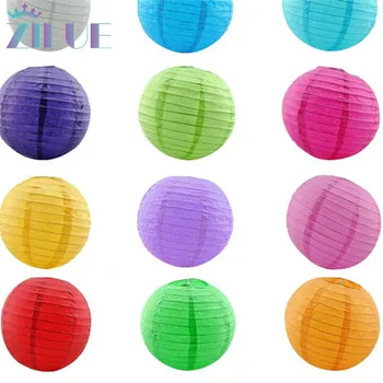 

Zilue 10pcs/Lot Paper Lanterns Multicolor Chinese Round Hanging Ball For Wedding Boda Baby Shower Party Home Decor Supplies