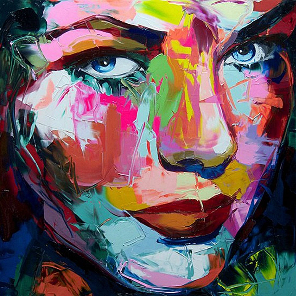 Hand Painted Abstract Wall Art Canvas Paintings for Office Room Wall Decor Color Women Face Oil Painting Drop Shipping Wholesale