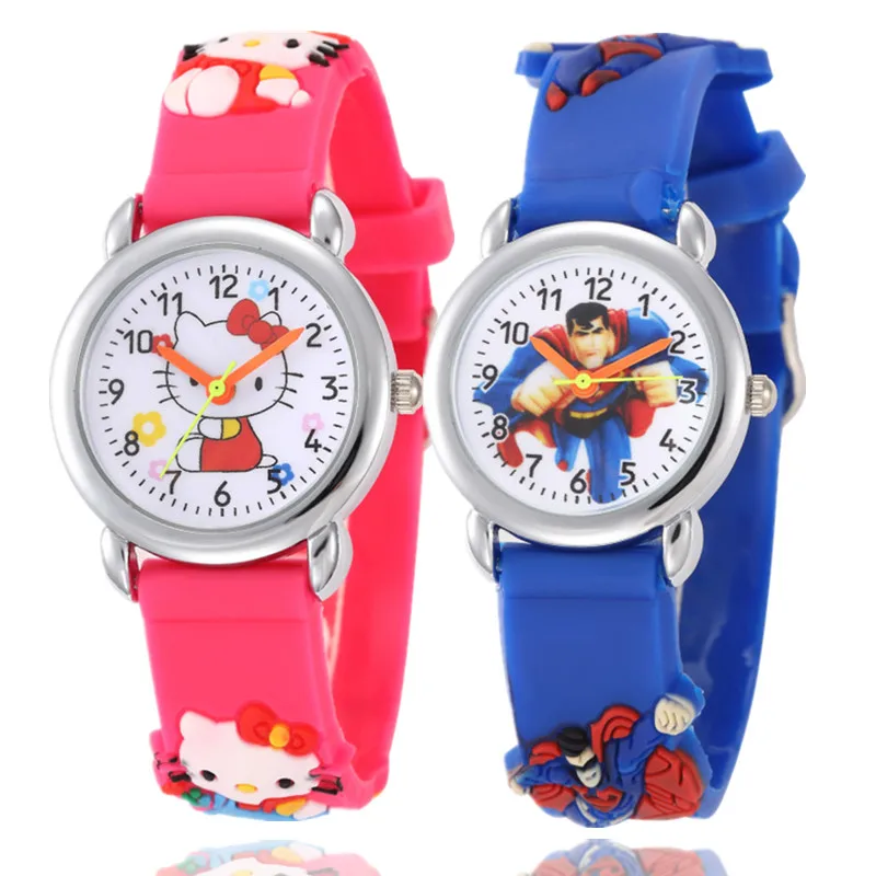 

Hello Kitty Cartoon Watch for Kids Superman Casual Boy Girl Sports Quartz Watches Children's Wristwatch Clock Montre Enfant