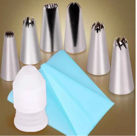 

1PCS Pastry Nozzles And Coupler Icing Piping Tips Stainless Steel Rose Cream Bakeware Cupcake Cake Decorating