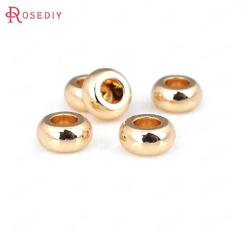 

10PCS 5x3MM 7x3MM 24K Champagne Gold Color Plated Brass Bracelet Wheel Spacer Beads High Quality Diy Jewelry Accessories