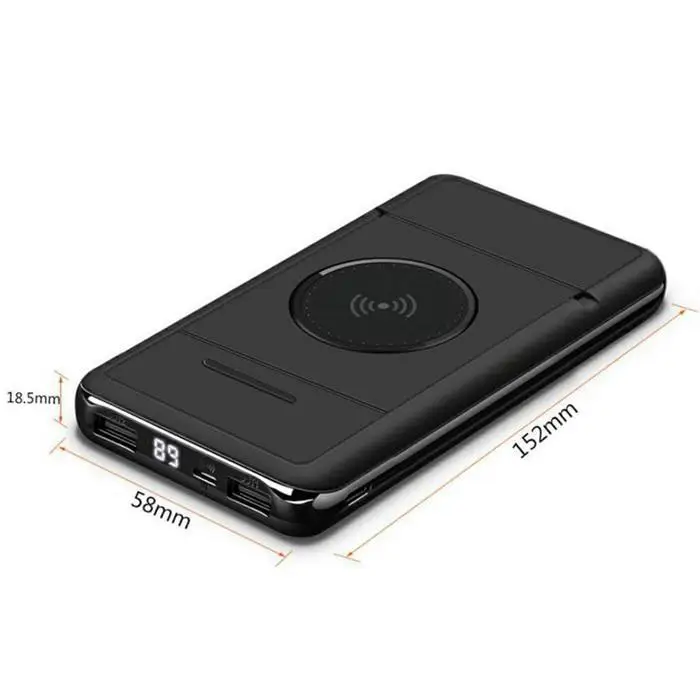 30000 мАч цифровой дисплей power Bank беспроводной держатель телефона 2 USB портативный
