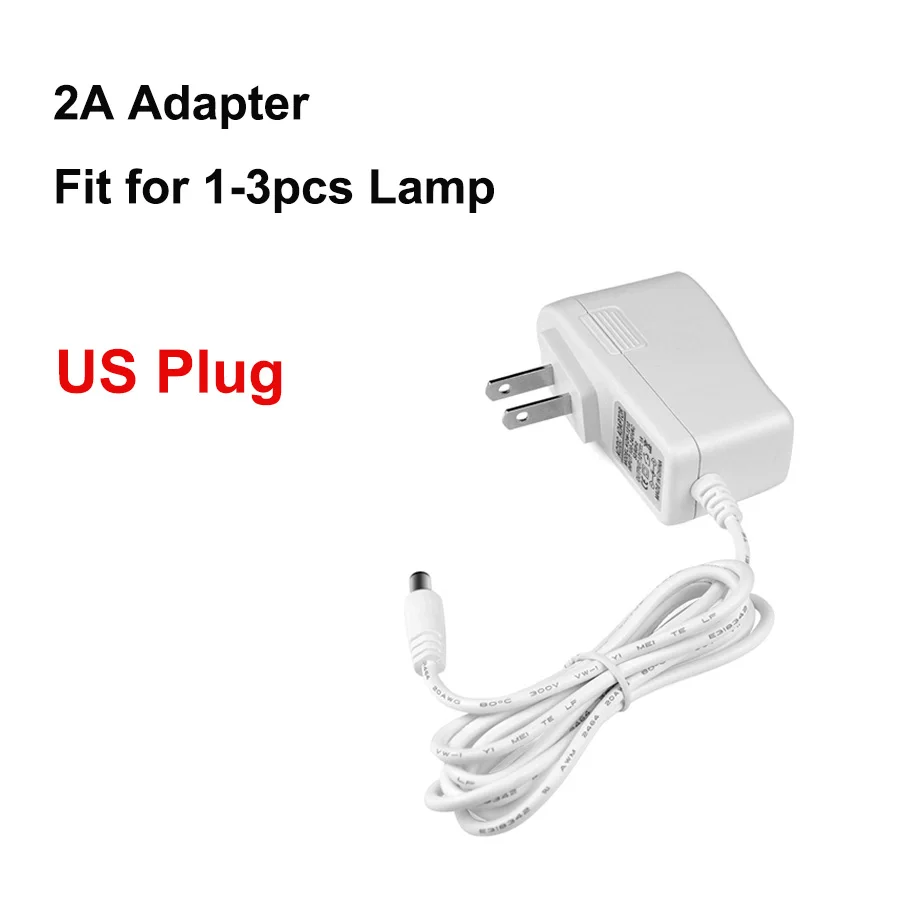 Only 2A US Adapter DC 12 В LED лампа движения Сенсор Кухня свет люсис привело шкаф для кухонных шкафов, светодиодный свет бар 30/40/50 см Спальня лампа для платяного шкафа домашний светодиодный светильник - Цвет: Only 2A US Adapter