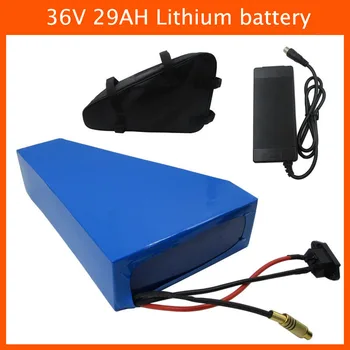 

1000W 36V Triangle battery 36V 29AH bicycle battery with free bag Use Panasonic NCR18650PF Cell 30A BMS free customs duty