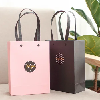 

wholesale Pure colourful paper give bag.White Paper Bag Cardboard Paper Shopping Bags with String 100pcs/lot