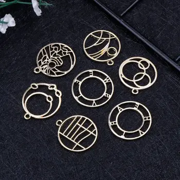 

7 Pcs/Set Metal Frame DIY UV Resin Epoxy Resin Tools Jewelry Making Pendant Necklace Charms Setting Findings Women Gifts Handmad