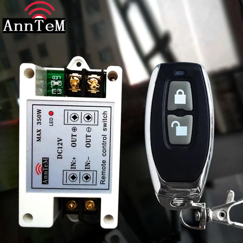 

RF 1CH Wireless Relay Remote Control Switch DC12v DC8vto15v Transmitter High Power LED Home Learning Code Receiver off-on Motor