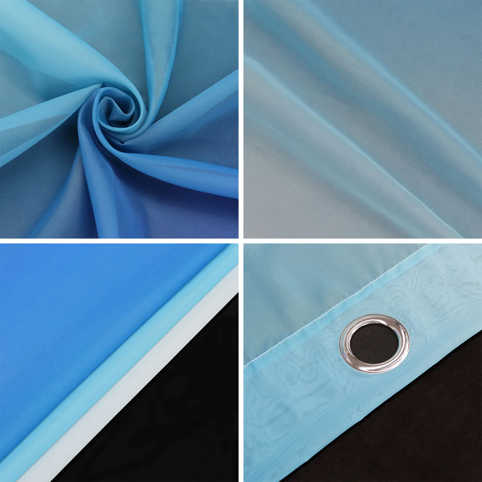 Cortina de ventana iSINOTEX Color degradado transparente tela de gasa de tul para sala de estar tratamiento de ventana de proyección 1 par/lote