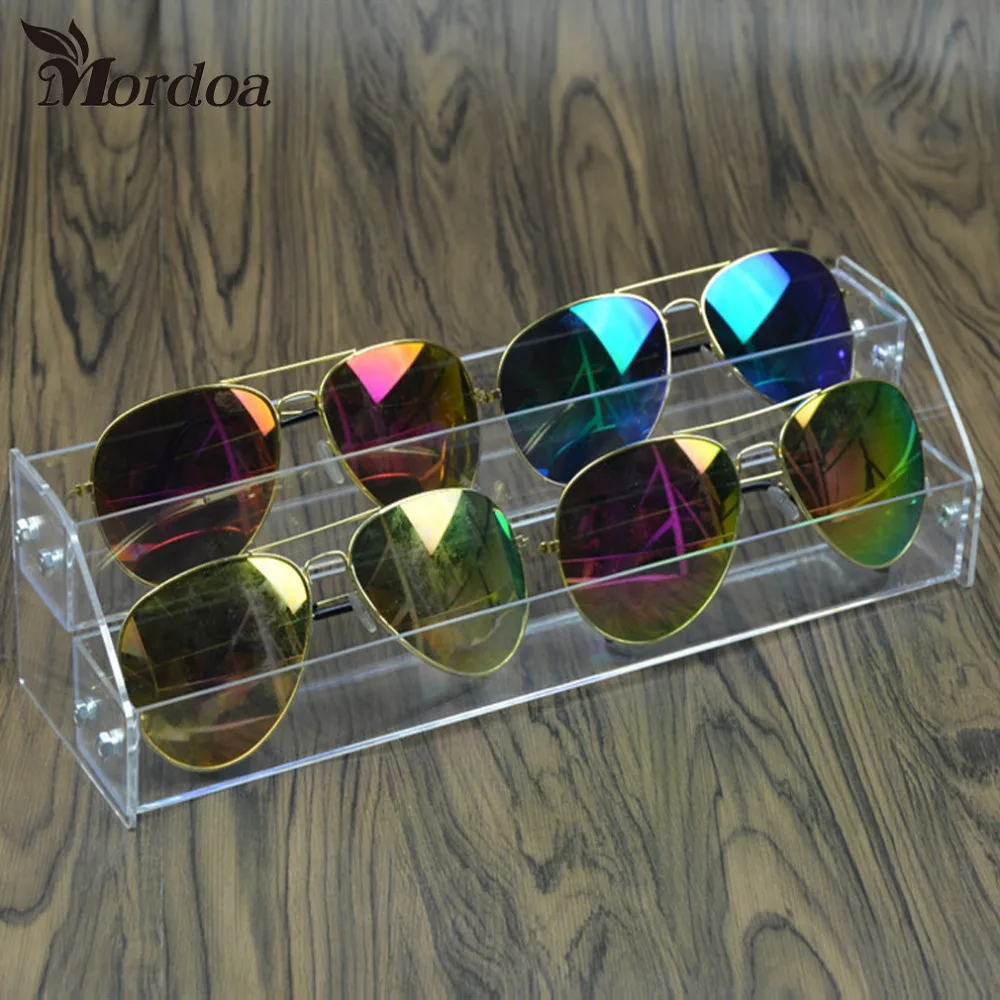 

1 Pcs 2 Tiers Removable Nail Polish/Sunglasses Shelf Acrylic Clear Cosmetic Display Stand Rack Holder Women Makeup Organizer