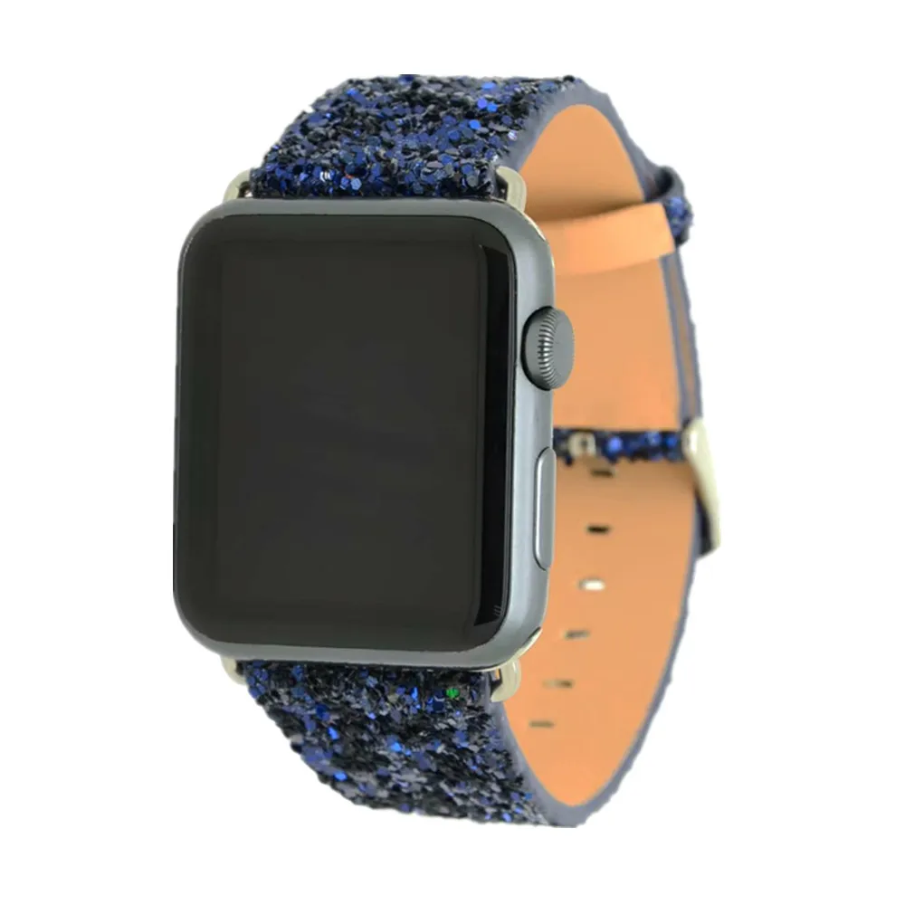 Для Apple Watch, версии Series4/3/2/1 сияющая кожа; ремешок с пряжкой, размеры 38 мм/42 мм/40 мм/44 мм Для женщин браслет