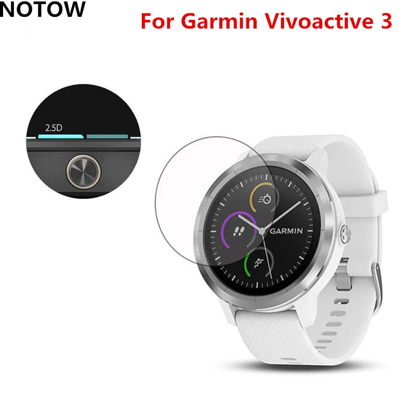 

NOTOW NEW Clear 9 H 2.5D Super Thin scratch-resistant Hardened Glass Screen Protector Film Cover For Garmin Vivoactive 3